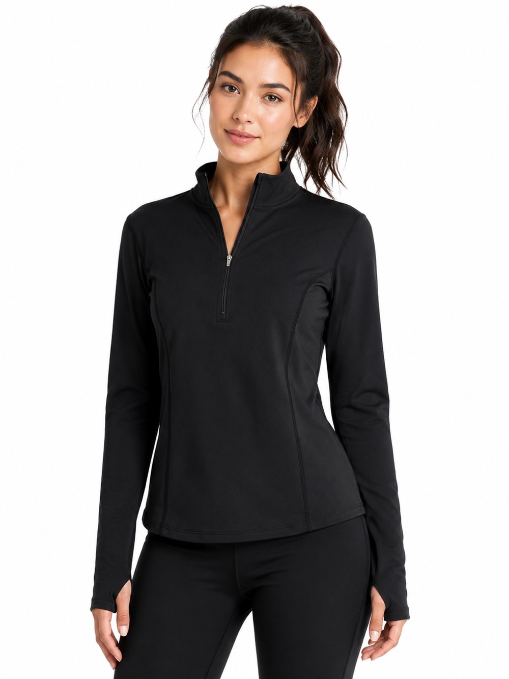 MEC Black 1/4 Zip Yoga Running Shirt